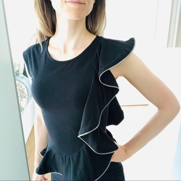 Ted Baker Mini Black Zipper Embellished Dress - Picture 6 of 7